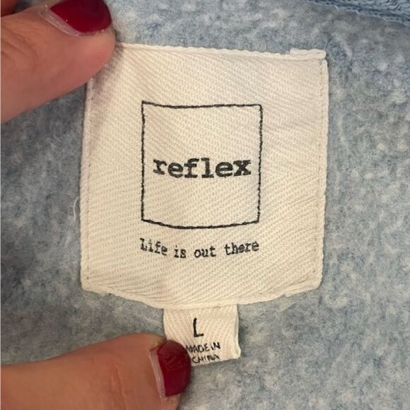 Reflex Burnout Oversized Sweatshirt Light Blue Comfy Loungewear Size Large - Picture 7 of 9
